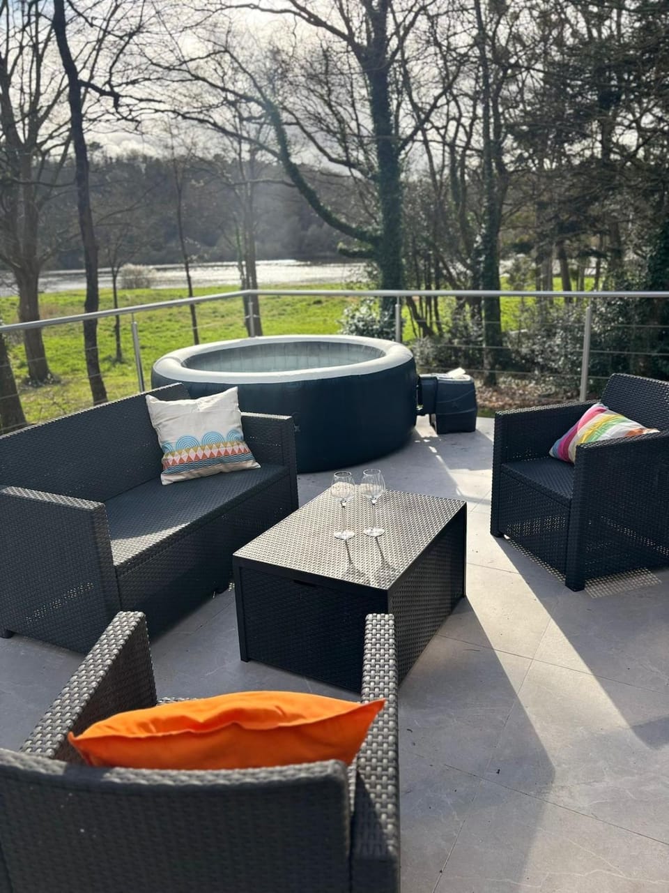 Patio, Natural landscape, Garden view