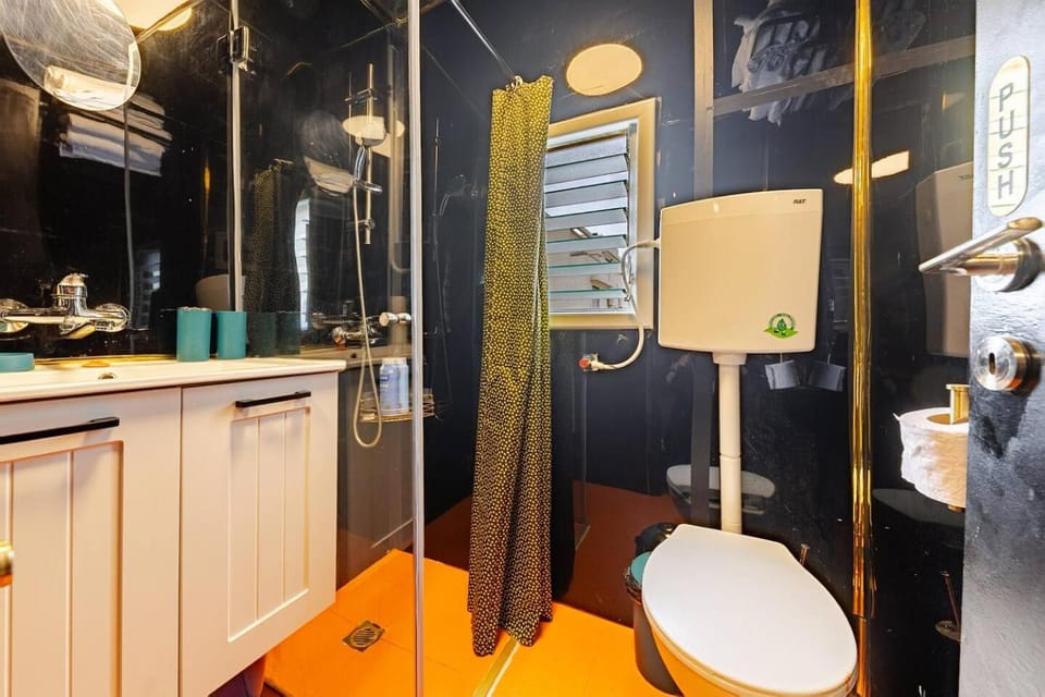 Shower, Toilet, Living room, flat iron, towels, towels