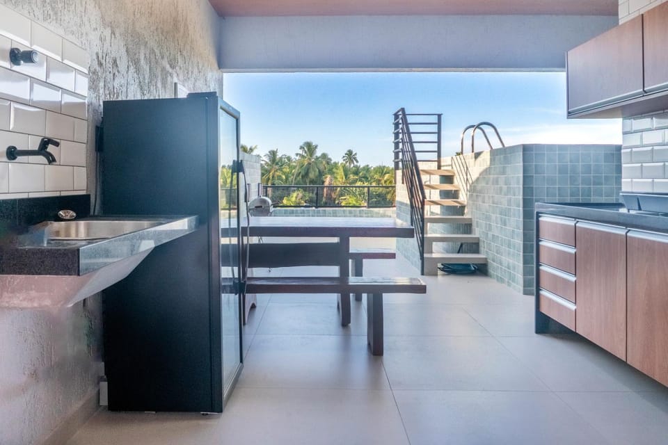 Rooftop Privativo, Vista Mar, Piscina, Área Gourmet Completa, Cervejeira, 3 Banheiros, Home Office, Varanda, 5km Praia do Patacho Villa in State of Alagoas, Brazil