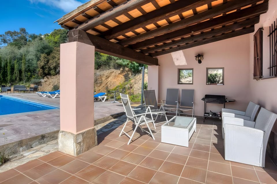 Property building, Living room, Swimming pool