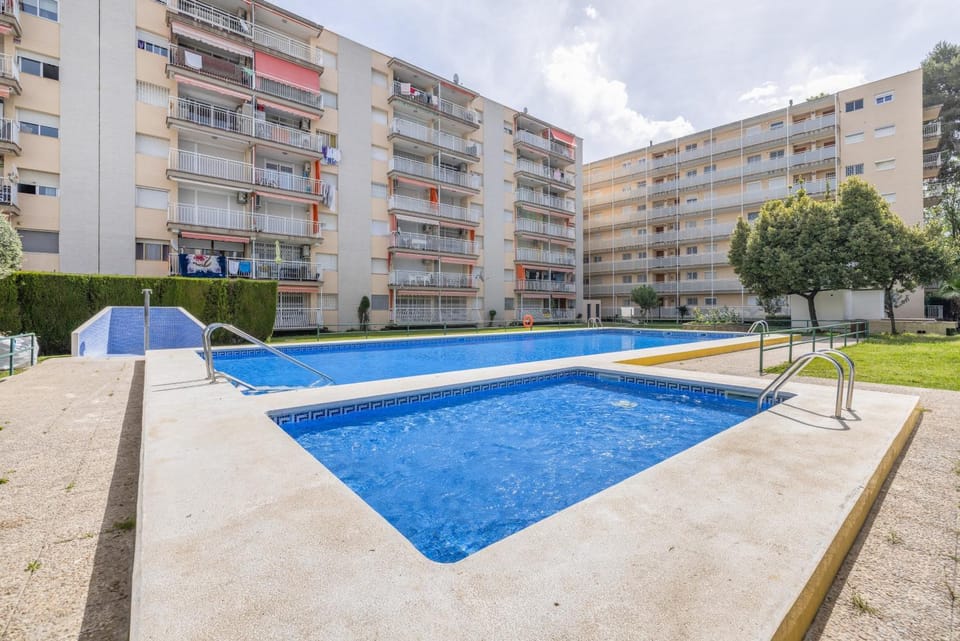 Property building, Living room, Swimming pool
