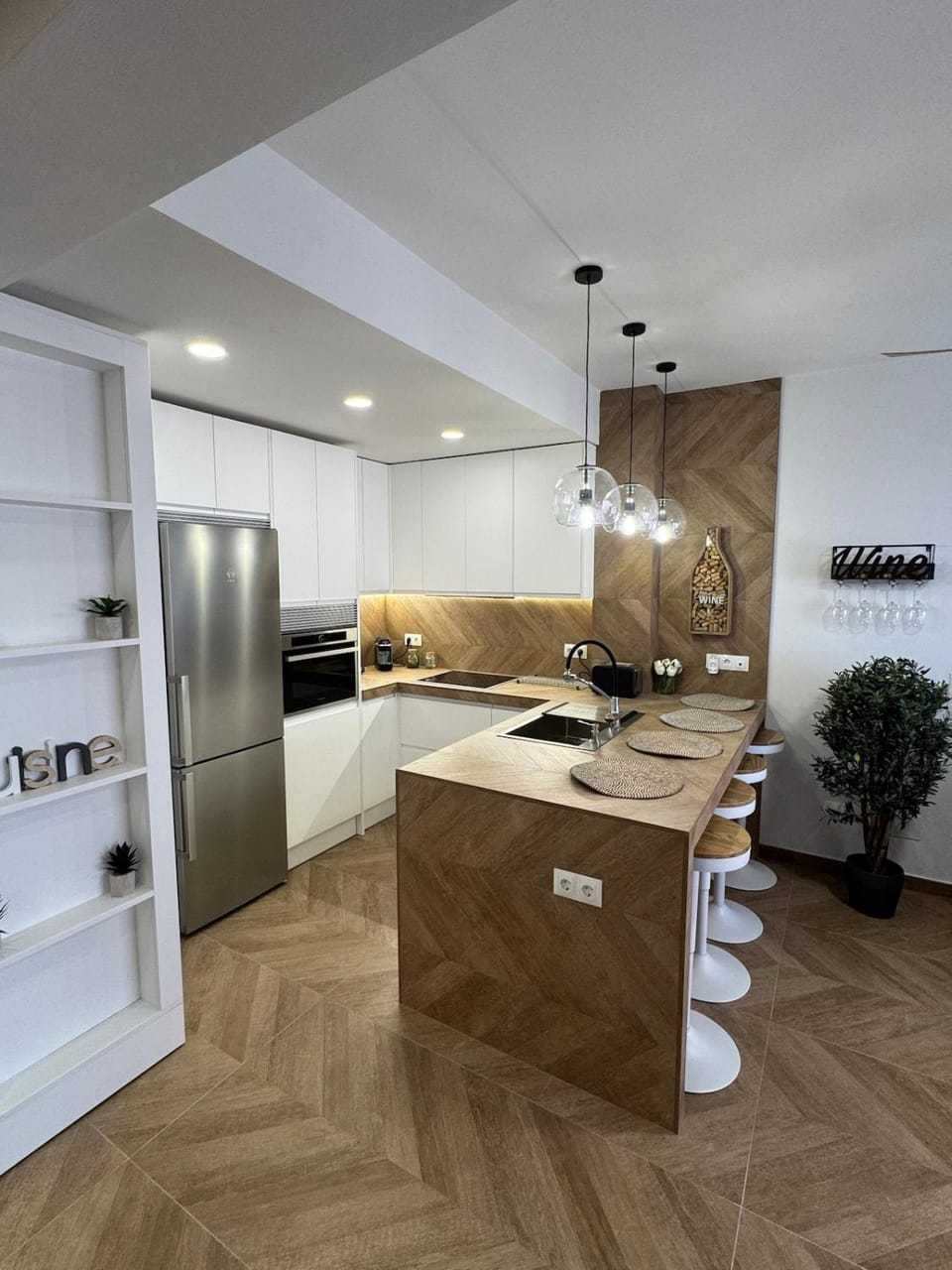 Kitchen or kitchenette, oven, stove, toaster, kitchen