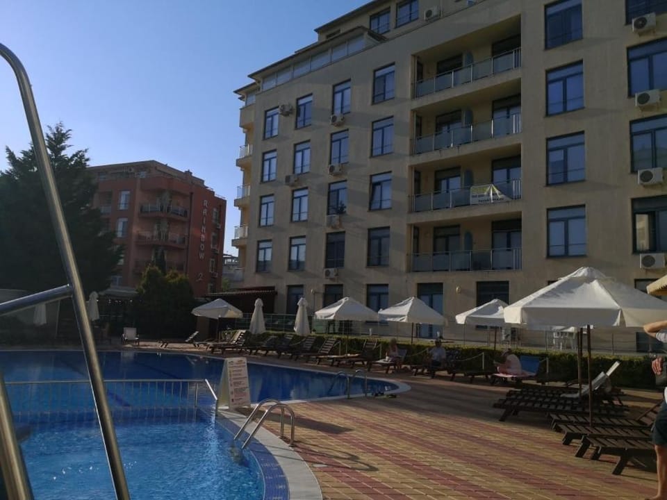 Property building, Pool view, Swimming pool, sunbed