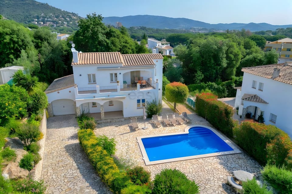 Property building, Living room, Swimming pool