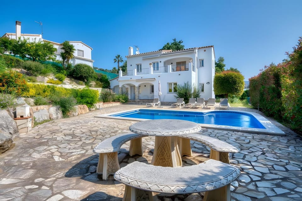 Property building, Living room, Swimming pool