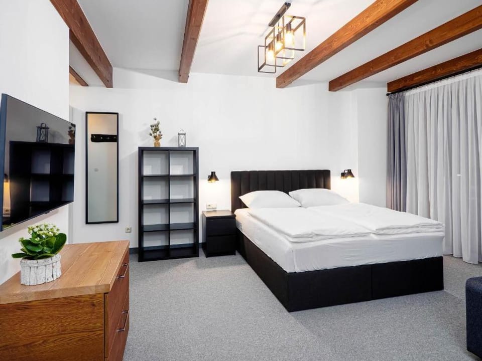 Bed, TV and multimedia, Kitchen or kitchenette, Photo of the whole room, Bedroom, wardrobe