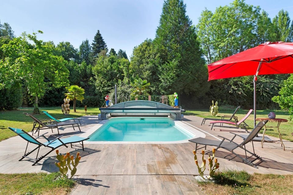 Property building, Living room, Swimming pool