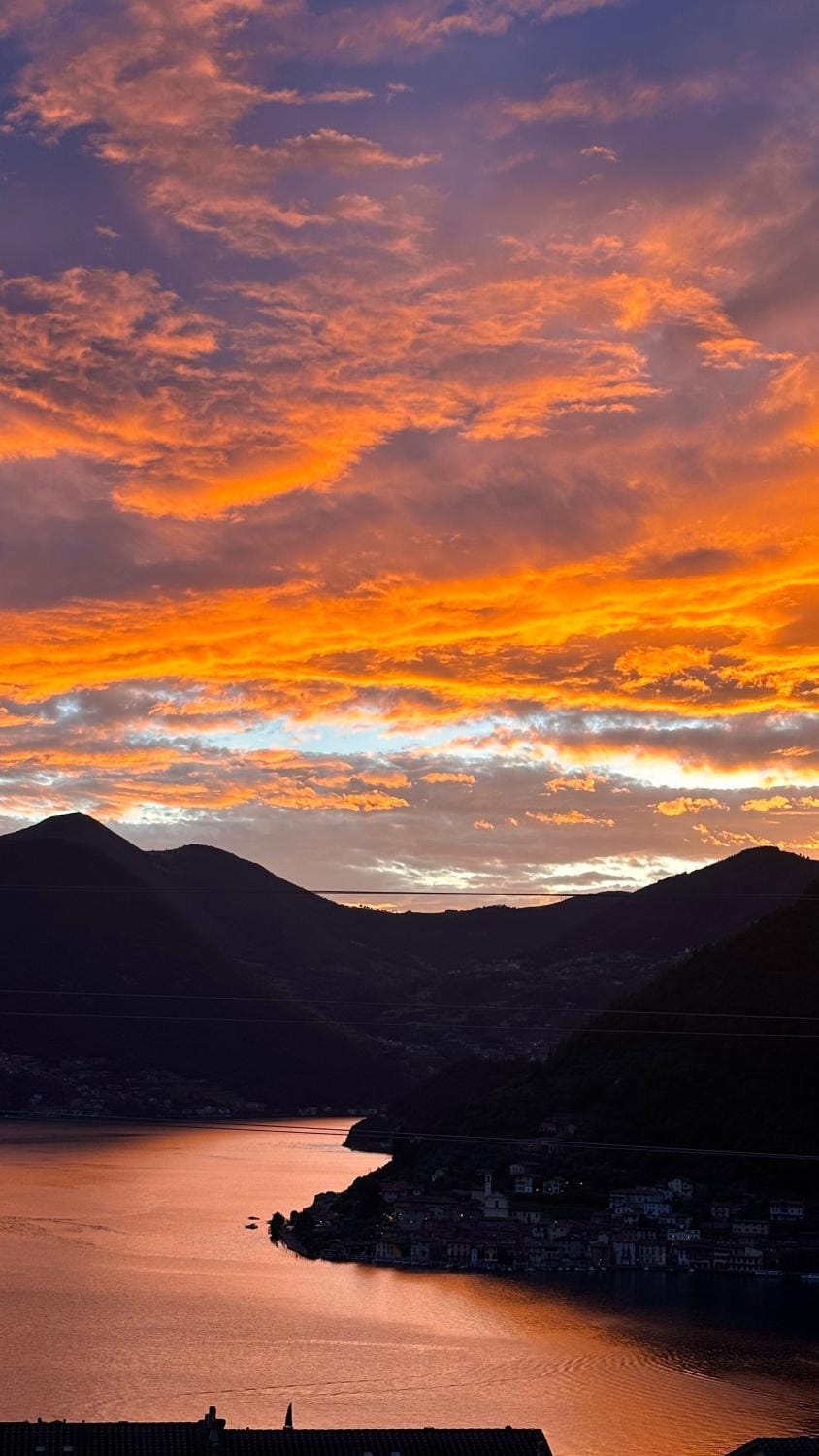 Natural landscape, Lake view, Mountain view, Sunset