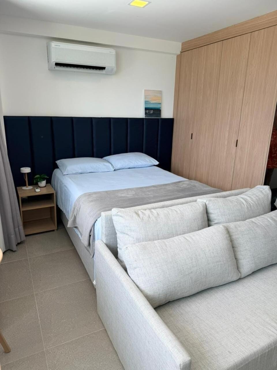Bed, Photo of the whole room, Bedroom, wardrobe, air conditioner