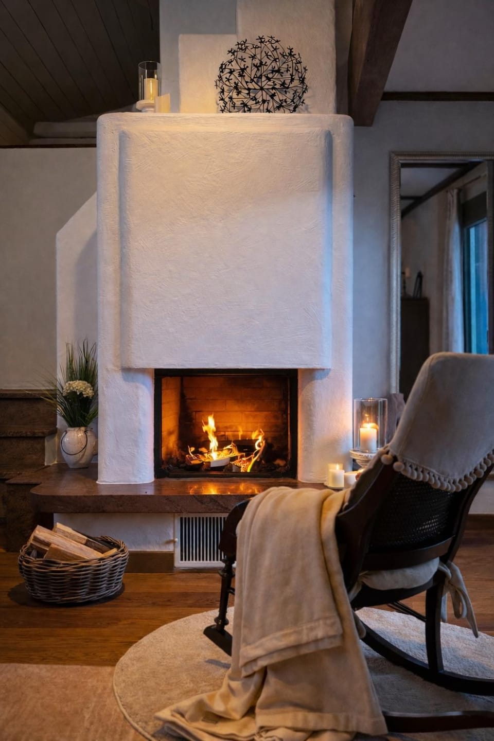 Living room, fireplace
