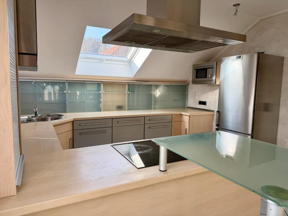 Kitchen or kitchenette, oven, stove