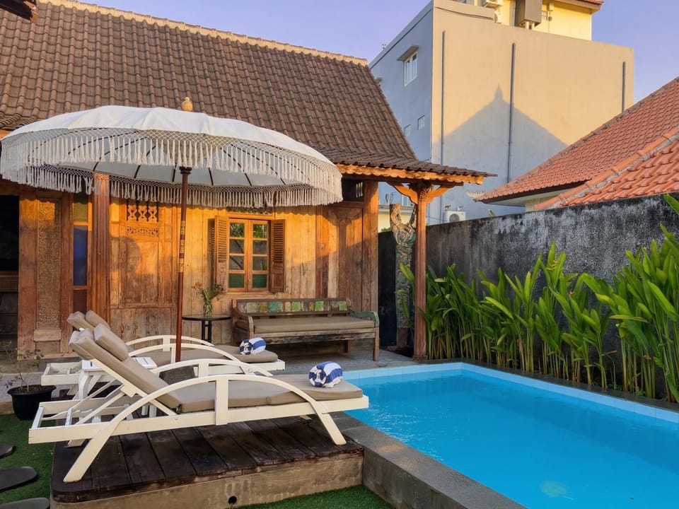 Property building, Patio, Day, Garden, Garden view, Pool view, Swimming pool, sunbed