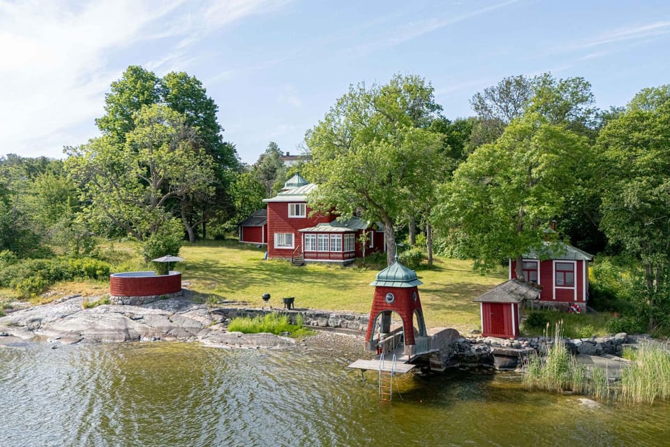 Historic Waterfront House Lidingo with Private Dock House in Stockholm