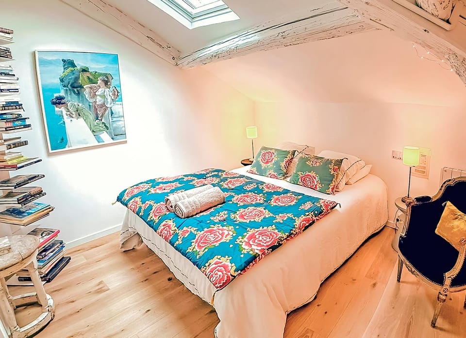 Bed, Night, Library, Bedroom