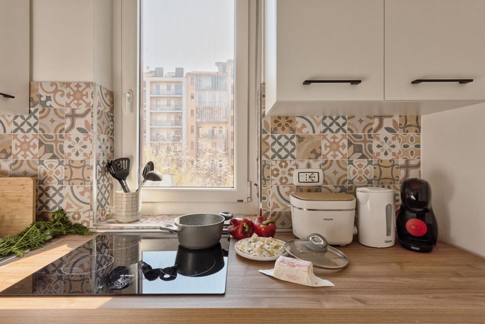 Kitchen or kitchenette, stove, toaster