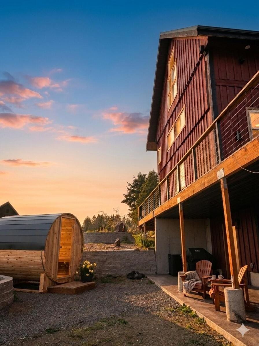 Patio, Sauna, Sunset