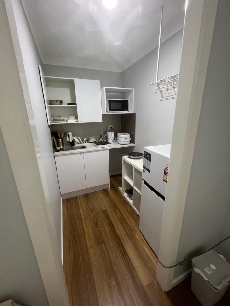 Kitchen or kitchenette, stove, toaster