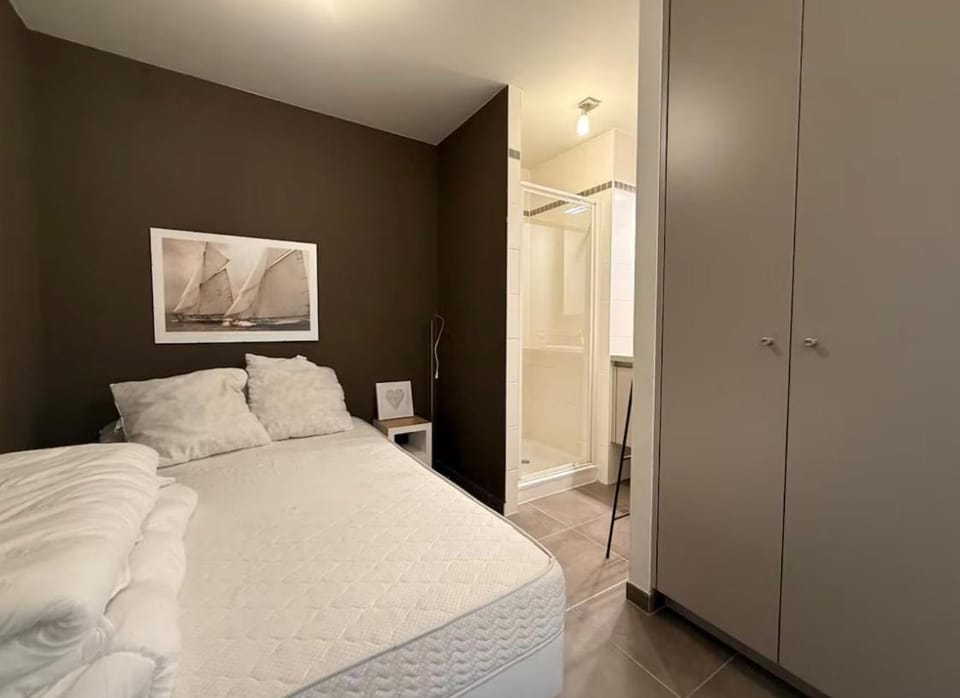 Frontaal zeezicht Ribella Oost Studio Apartment in De Panne