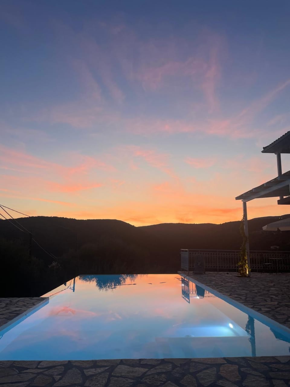 Mountain view, Pool view, Swimming pool, Sunset