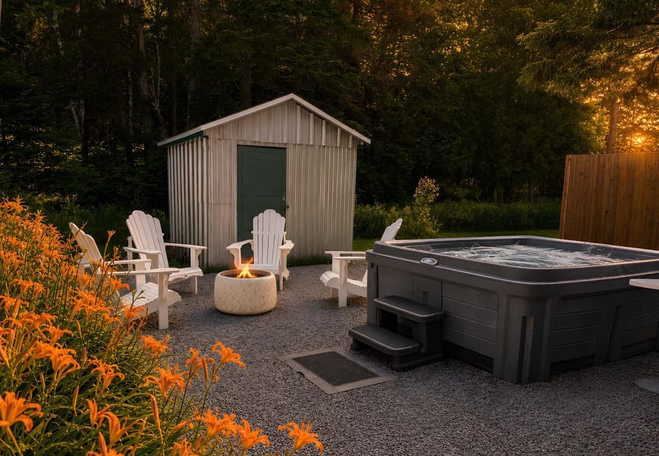 WOW Chalet Boho - Charlevoix Spa Firepit and BBQ Chalet in Quebec