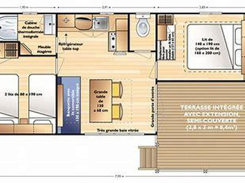 Mobil-home cosy avec terrasse - 3 pers. - API-1-52-2130 Campground/ 
RV Resort in Nouvelle-Aquitaine