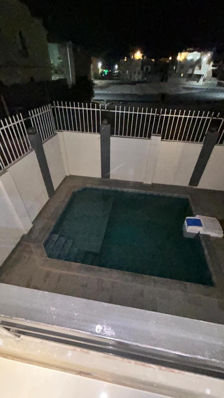 Night, Pool view, Swimming pool