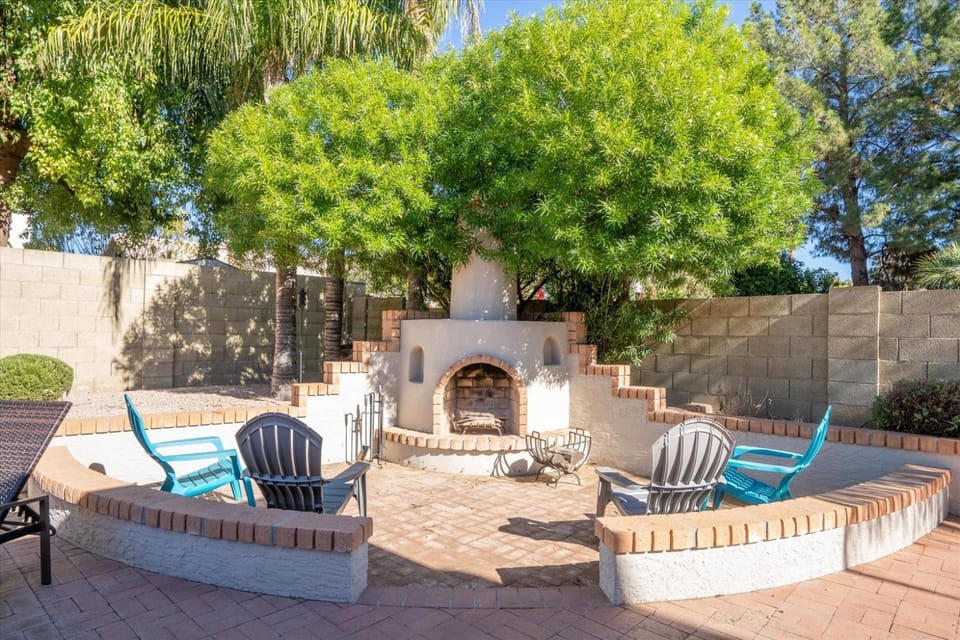 Patio, fireplace