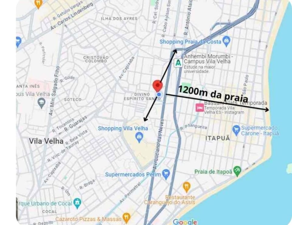 Apartamento á 1200m da praia de Itapuã Apartment in Vila Velha