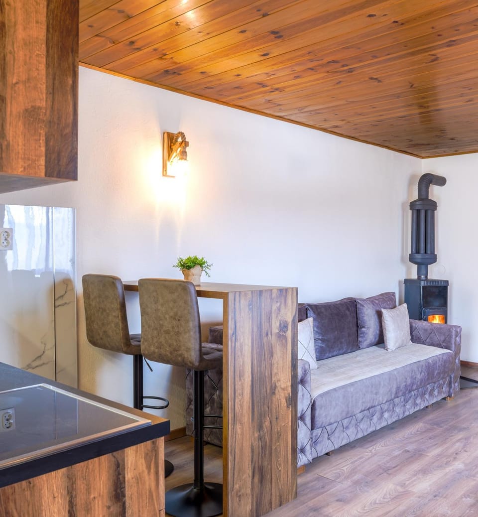 Bed, Living room, Seating area