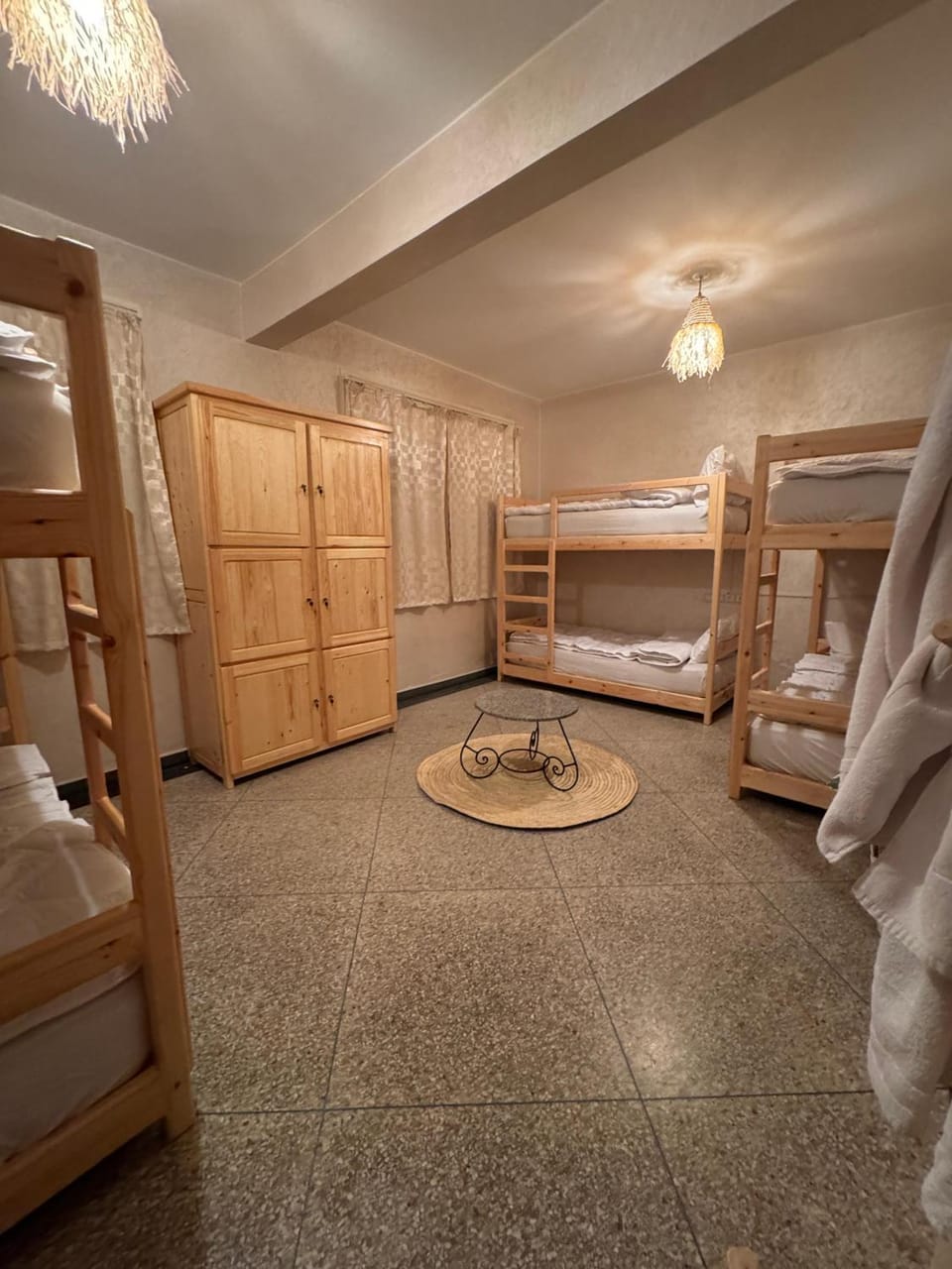 Photo of the whole room, bunk bed, wardrobe