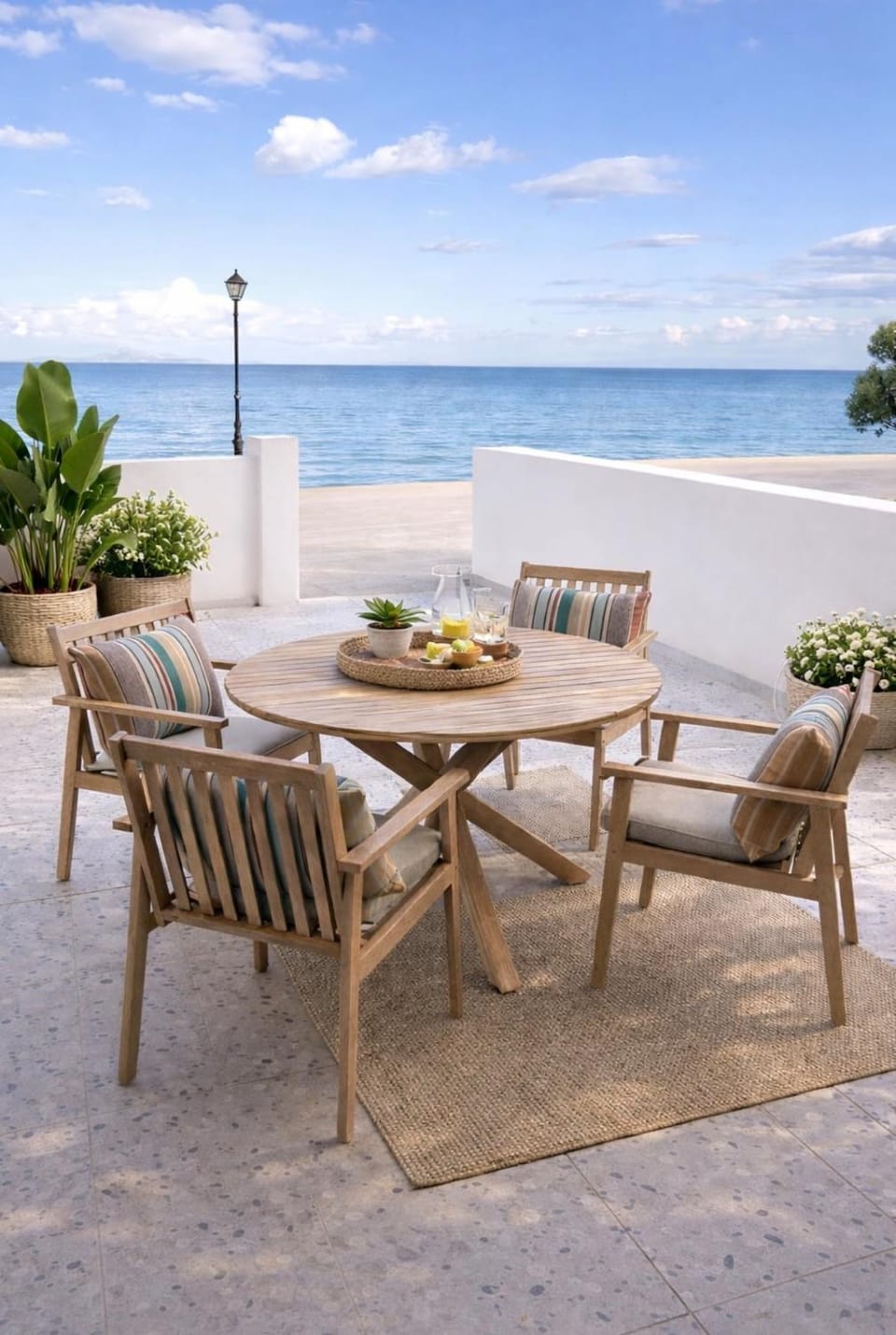 Day, Balcony/Terrace, Living room, Seating area, Beach, Sea view