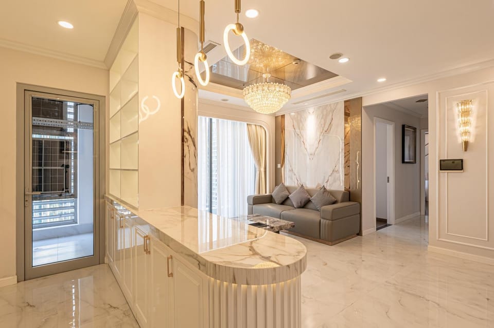 Kitchen or kitchenette, Living room, Seating area