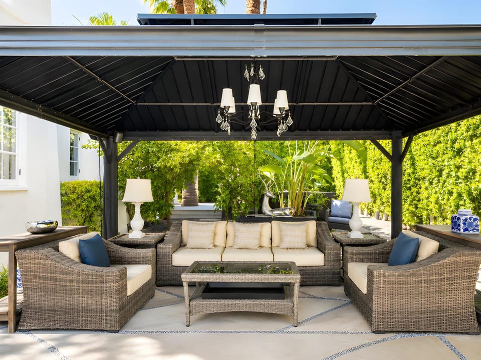 Patio, Day, Garden, Seating area, Garden view