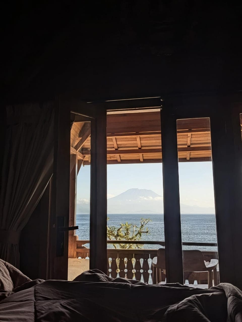 Bed, Natural landscape, View (from property/room), Balcony/Terrace, Photo of the whole room, Bedroom, Sea view