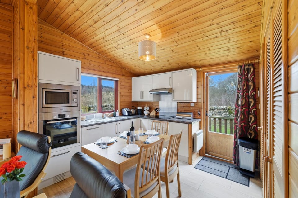 Kitchen or kitchenette, Living room, Seating area, Dining area, stove