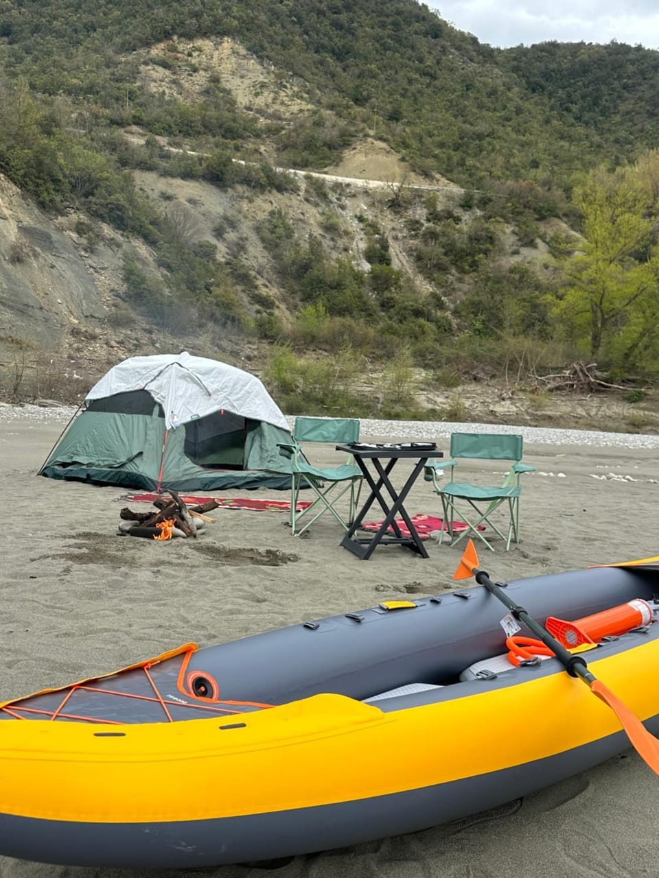 Wild Camping Vjosa Campground/ 
RV Resort in Europe