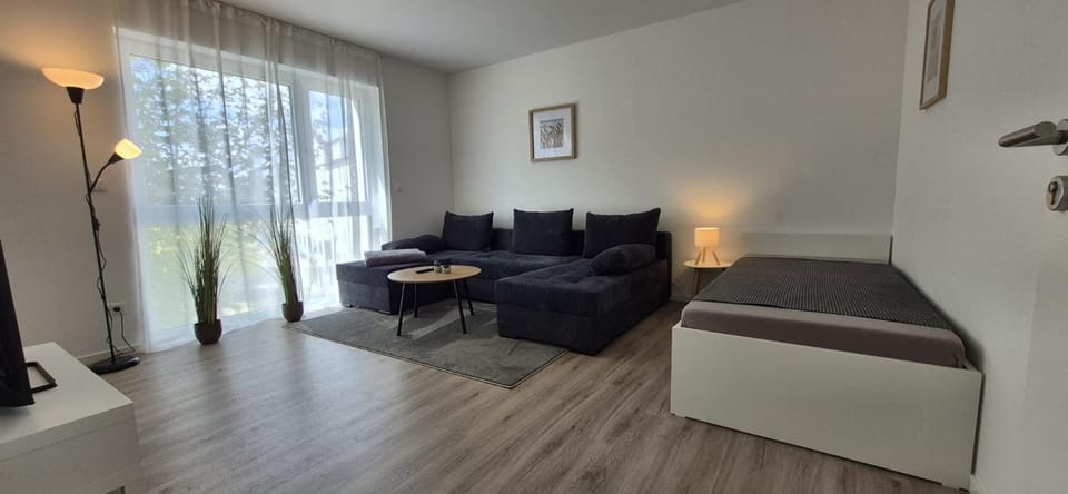 Bed, Living room, Photo of the whole room, Seating area, Bedroom