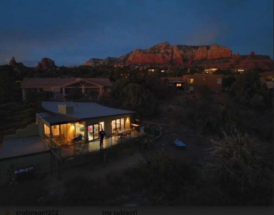 Property building, Night, Natural landscape, Mountain view