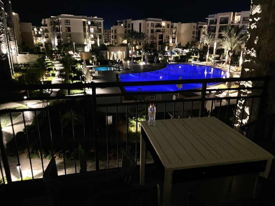 View (from property/room), Balcony/Terrace, Pool view, Swimming pool