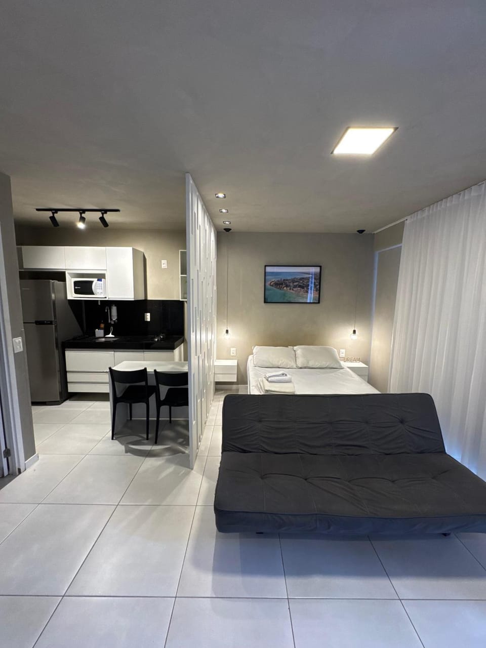 Bed, Kitchen or kitchenette, Living room, Photo of the whole room, Dining area, Bedroom