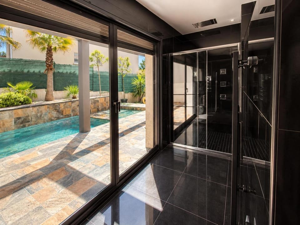 Shower, Bathroom, Pool view, Swimming pool