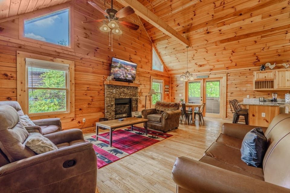 Living room, fireplace