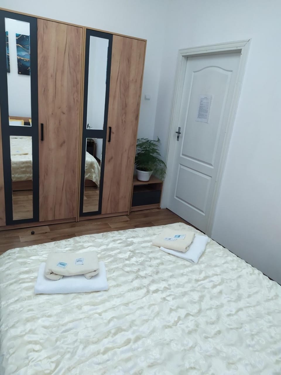 Bed, Photo of the whole room, Bedroom, towels, wardrobe