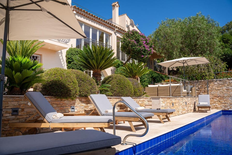 Property building, Living room, Swimming pool