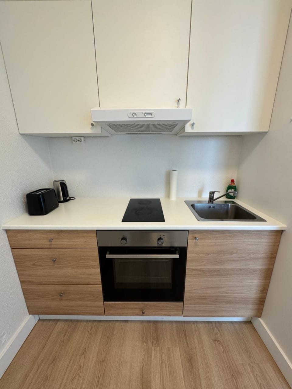 Kitchen or kitchenette, stove, toaster