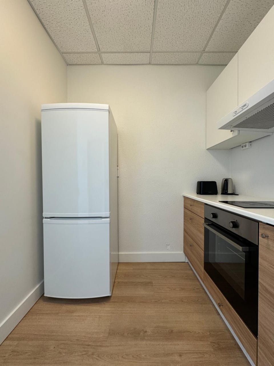 Kitchen or kitchenette, oven, stove