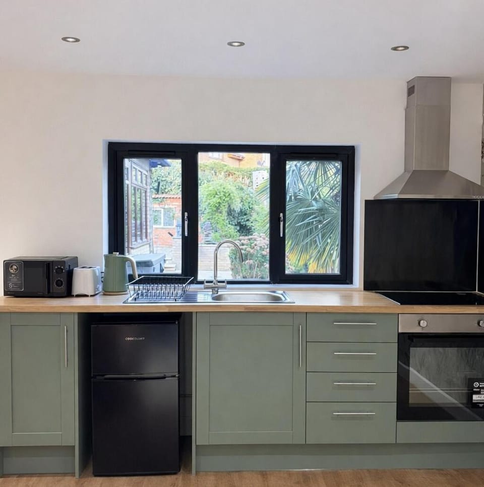 Kitchen or kitchenette, microwave, oven, kitchen
