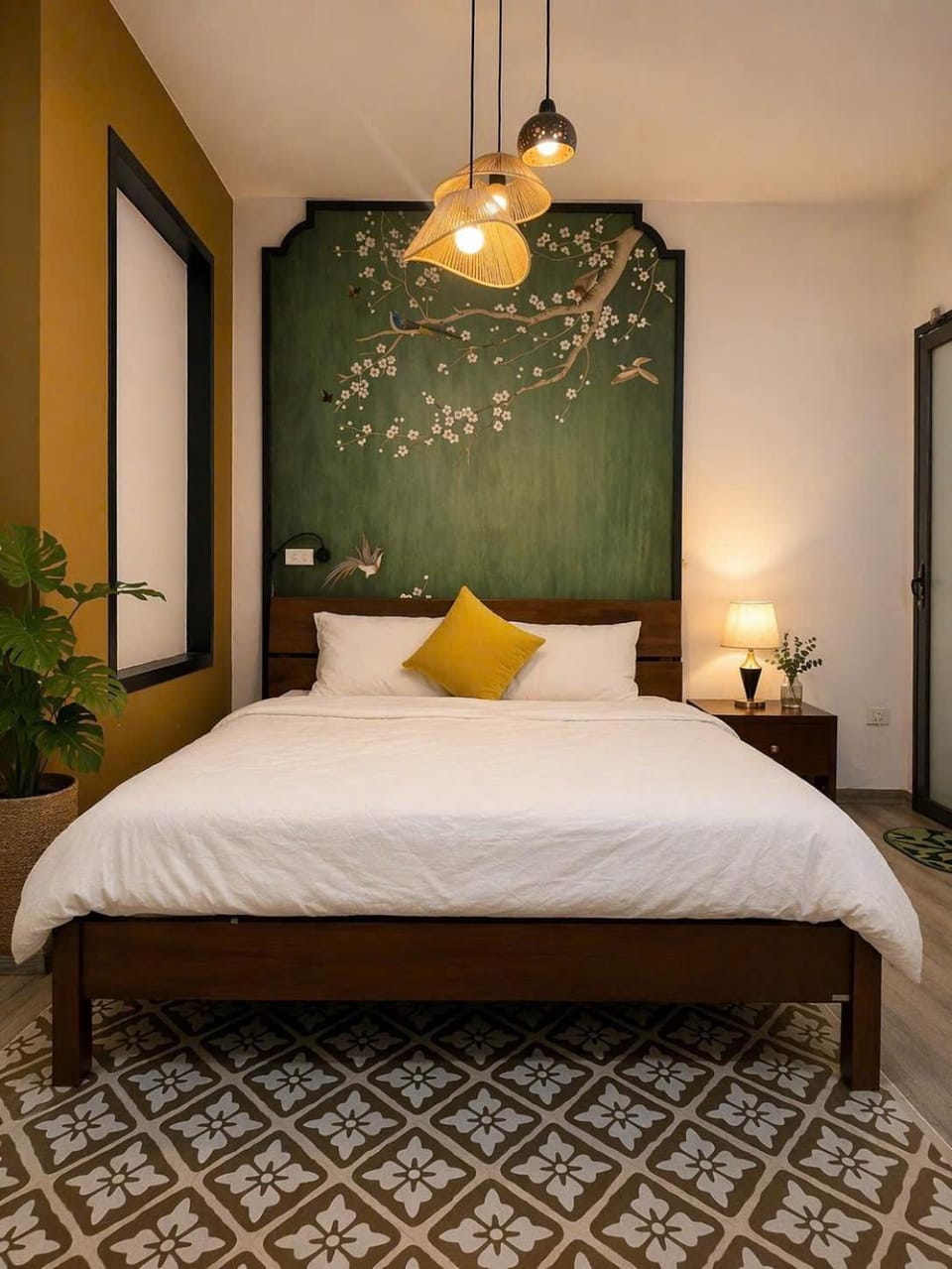 Bed, Decorative detail, Bedroom