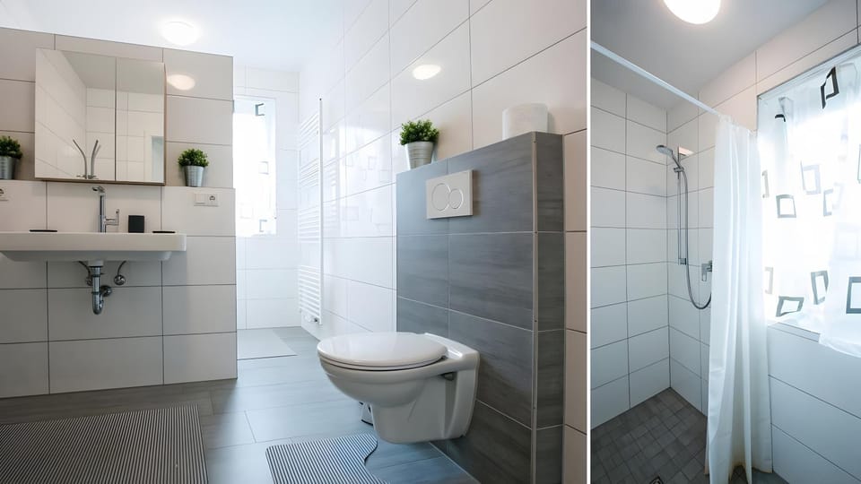 Bathroom, Living room