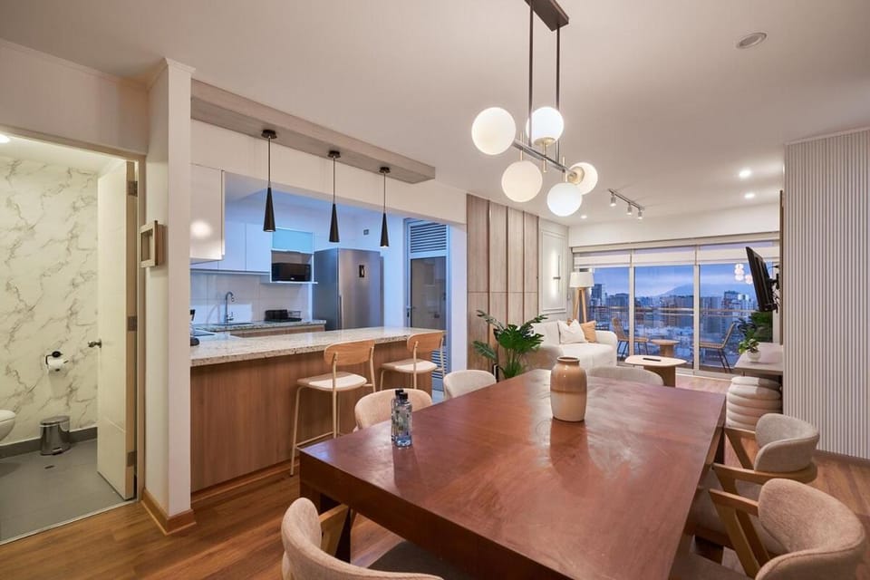Kitchen or kitchenette, Living room, Dining area